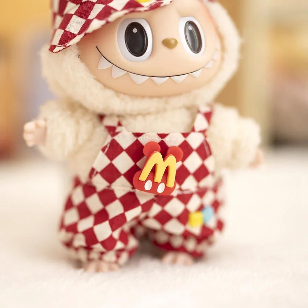 17cm Puppenkleidung Schachbrett Tennis Kleidungsset Baby Anhänger Kleidung Hosenträgerhose Kleidung Ersatz Trend Geschenk