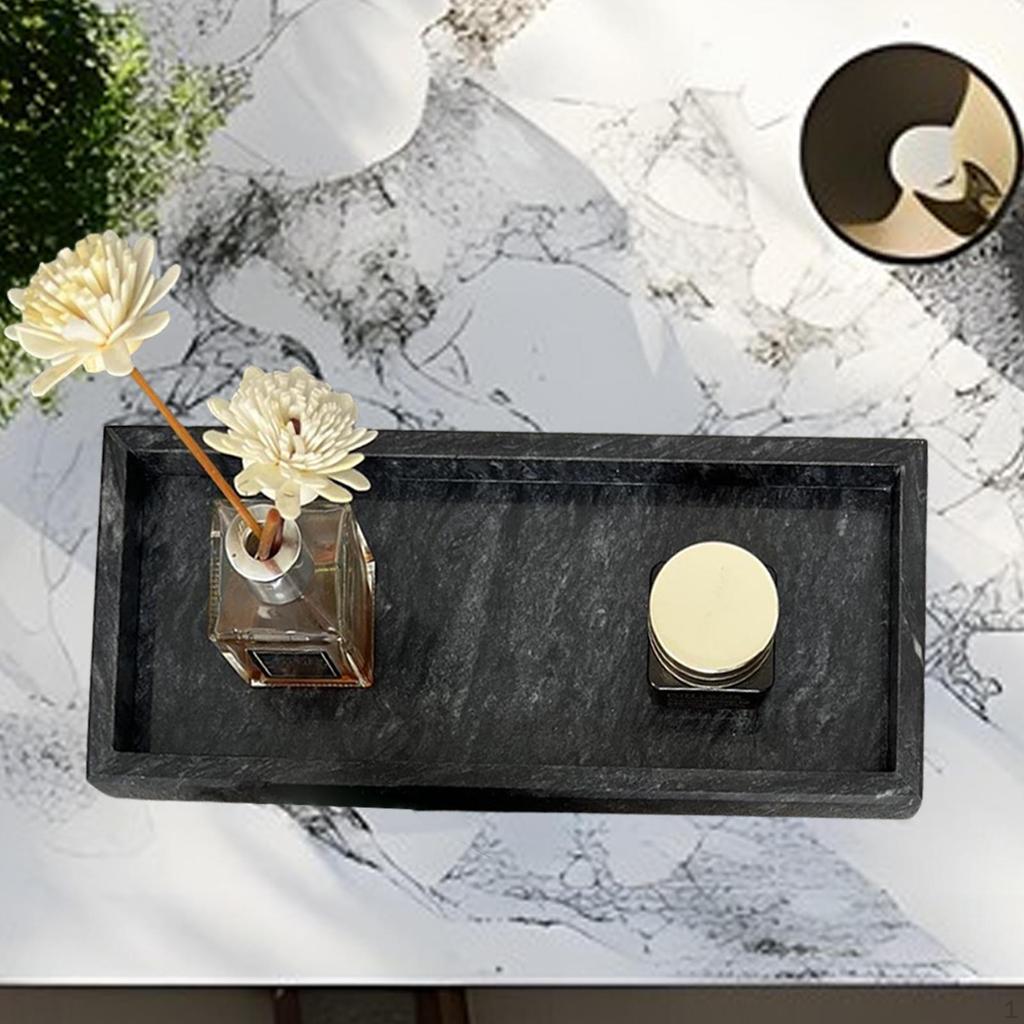 Marble Serving Tray Bathroom Vanity Perfume Holder Jewlery Dish for Dresser Coffeeshop