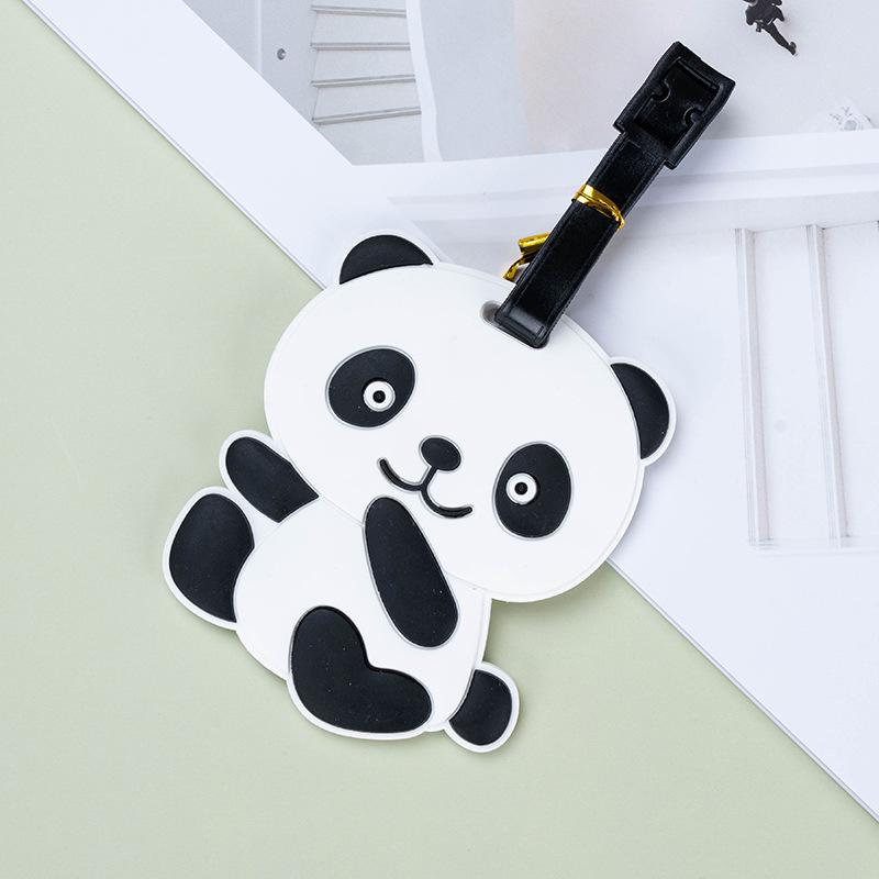 Panda Cartoon PVC Luggage Tag - Creative Travel Boarding Pass for Suitcase