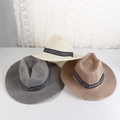 Style Female Dad Bowler Hat Panama Hat Middle-aged Men Straw Hat Solid Color Old Man Sun Hat