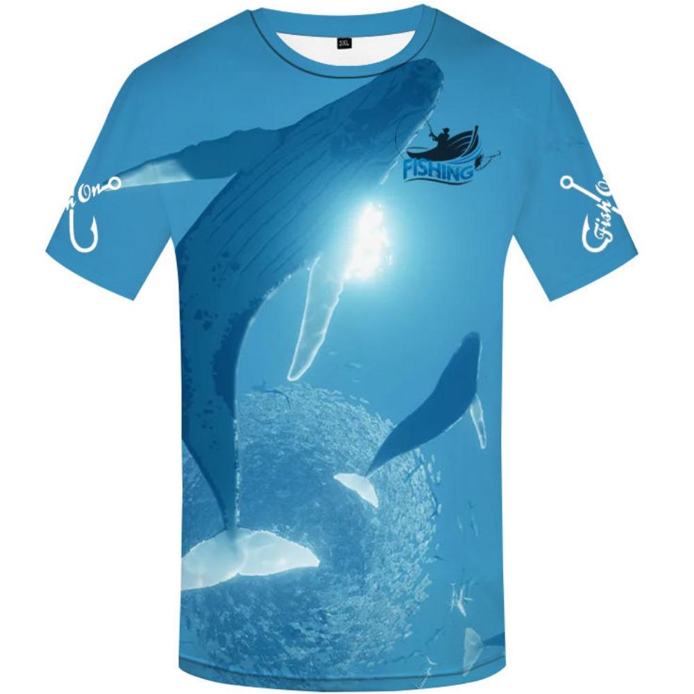 Tuna Ocean Digital Printed Short Sleeve Men's Fishing Enthusiast T-shirt Hot Selling Fashionable Men's Clothing