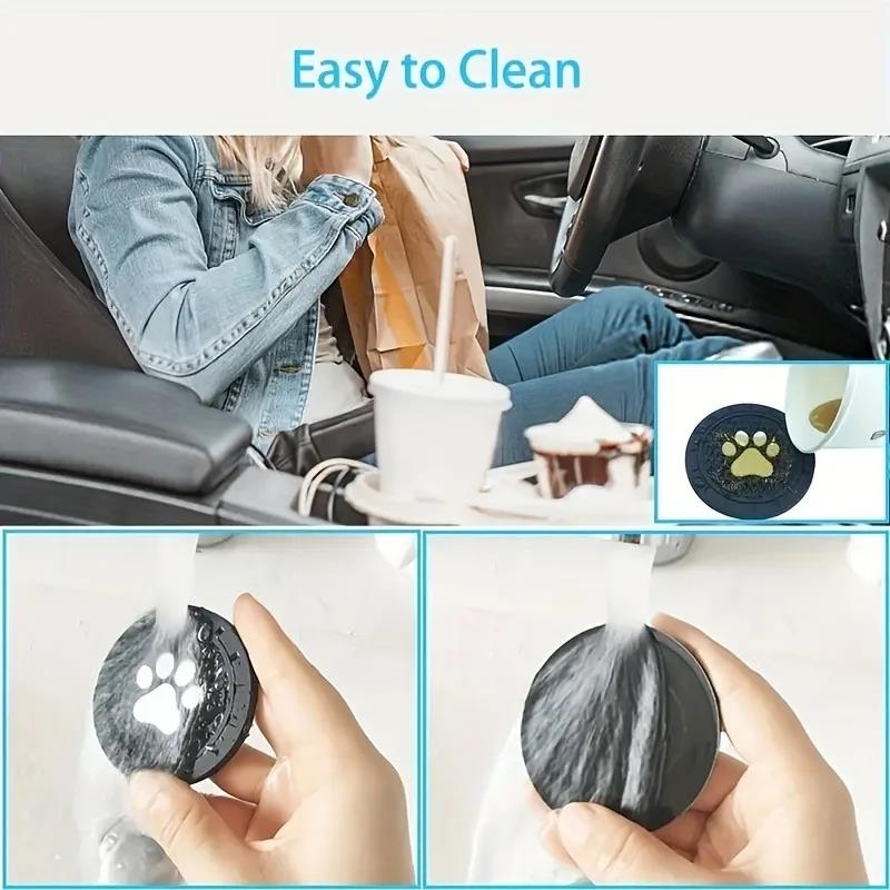 2Pcs/set Paw Silicone Car Coasters Universal Fit Anti-Slip Cup Holder Protection Durable Easy to Clean Car Interior Accessories Cup Holders 5