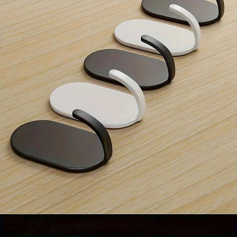 5PCS Stainless Steel Wall Hooks Heavy-Duty Self-Adhesive Hooks for Hanging Keys Bathroom Shower Outdoor Kitchen Door Home Use