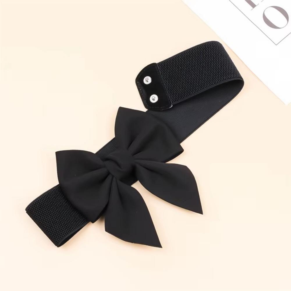 Wide Side Waist Belt High Quality Waist Straps Fashion Big Bow Waistband  Dress Cummerbunds