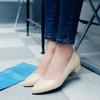 Spring Women Pumps High Quality Low-heel Women Shoes Comfortable Office Pointed Toe Slip-on Ladies Chunky Heels Pumps 32-48