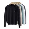 Men's Korean Style Slim Fit Round Neck Thick Knit Sweater - Warm Long Sleeve Base Layer for Spring and Autumn
