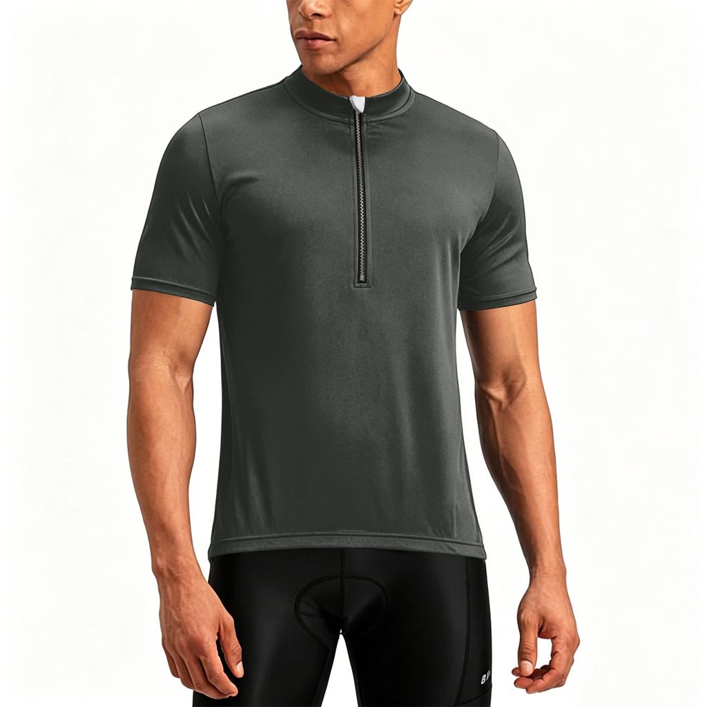 Herren Kurzarm Fahrradtrikot Halbreißverschluss Atmungsaktiv Schnelltrocknend Leichtgewicht Performance Shirt für Outdoor-Sport und Bewegung