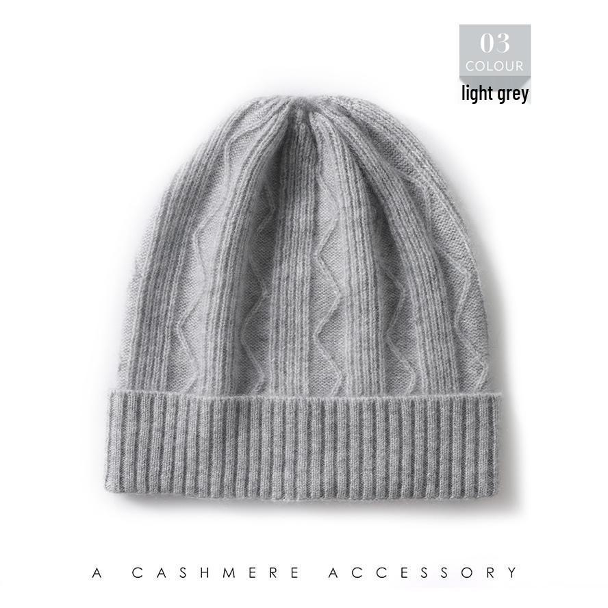 Unisex Wool & Cashmere Knit Beanie - Warm Winter Hat with Ear Protection