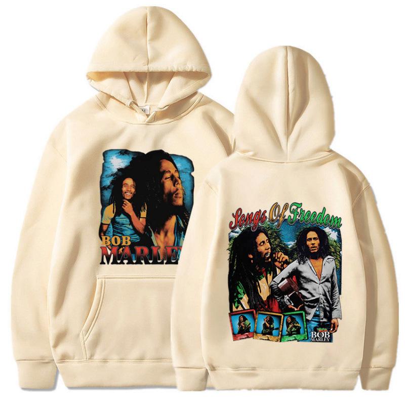 Europäische Größe Bob Marley Album Grafik Hoodie