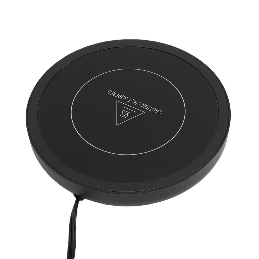 Electric Cup Warmer Round Shape Black Automatic Temperature Control Desktop Electric Mug Warmer