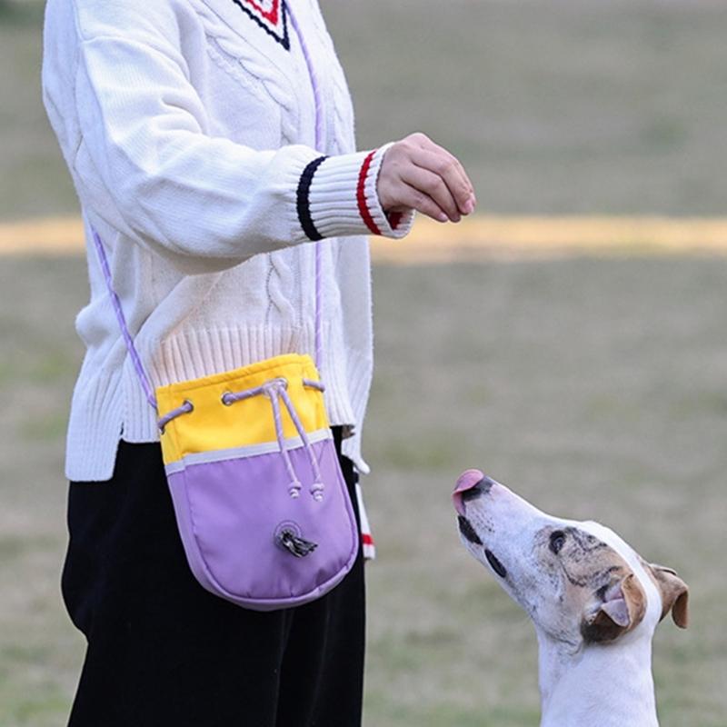 Multiuse Dog Snacks Bag for Training and Walking Drawstring Dog Training Bag with Water Resistant Liners for Outdoor