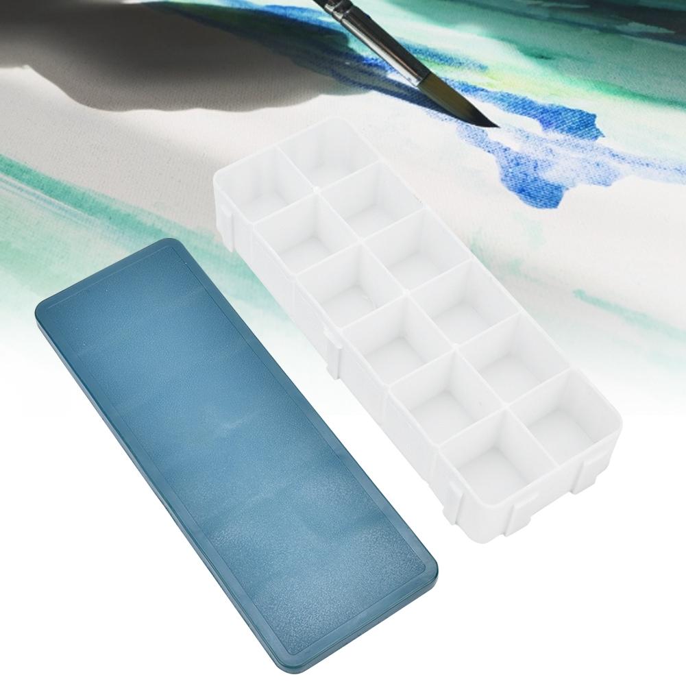 Rubber Cover Palette Box Watercolor Pigment Modulation Box (12 Compartment Joinable)