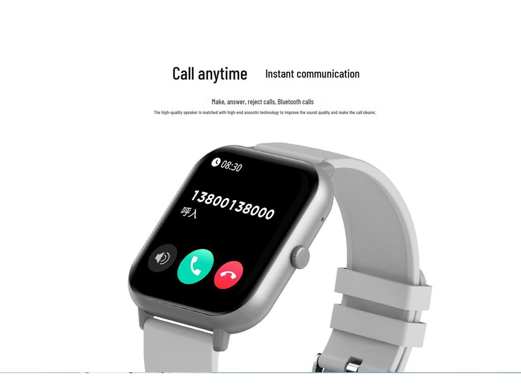 ZL54CJ Bluetooth Smartwatch: Heart Rate/Blood Pressure Monitor, Blood Oxygen, Music, Messaging, Multi-Sport Functions.