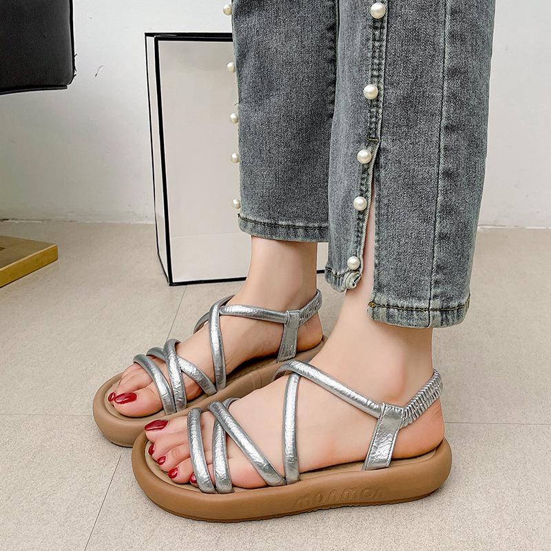 Sandals women's new summer outer wear soft sole one pedal with skirt casual sandals