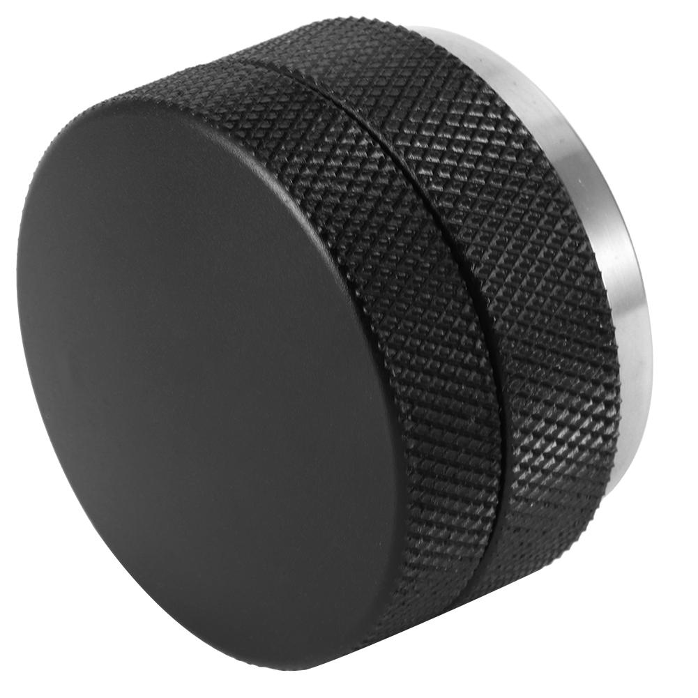 Höhenverstellbarer Kaffeetamper-Verteiler-Leveler aus Edelstahl mit rutschfestem Gewinde(51mm Gewinde Boden Schwarz )