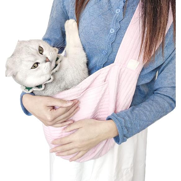 Cat Carrier Sling Bag, Soft Comfortable Cat Carrier Pouch Dog Carriers for Small Dogs Widened Shoulder Straps with Outer Pocket for Outdoor Walking