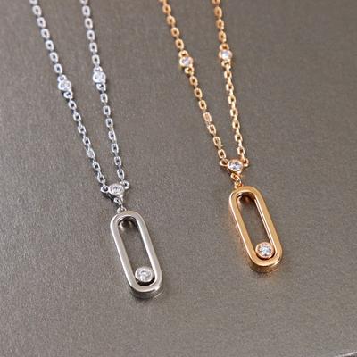 Neue Heiße Marke Vintage Move Zirkon Halskette Luxusschmuck Für Frauen Designer Anhänger 925 Sterlingsilber Party Kette Halsketten