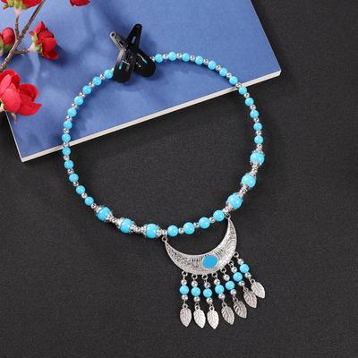 Kinderhoofddeksel Exotische Tibetaanse franje haaraccessoires Wenkbrauwpendant Voorhoofdketting Retro kraagketting voor babymeisje