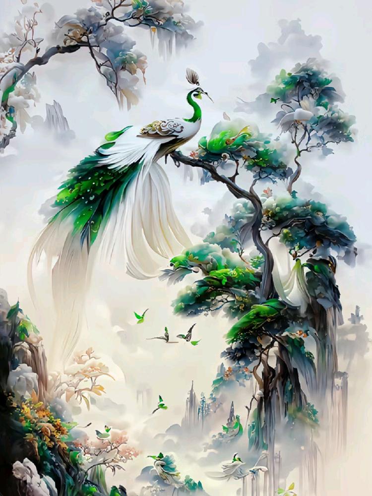 

Новый 5D Павлин Алмазный Красочный Цветок Цветущий Богатство Набор DIY Полный Круглый Квадратный Алмаз Вышивка Мозаика Художественное Украшение Full Round 20x30CM