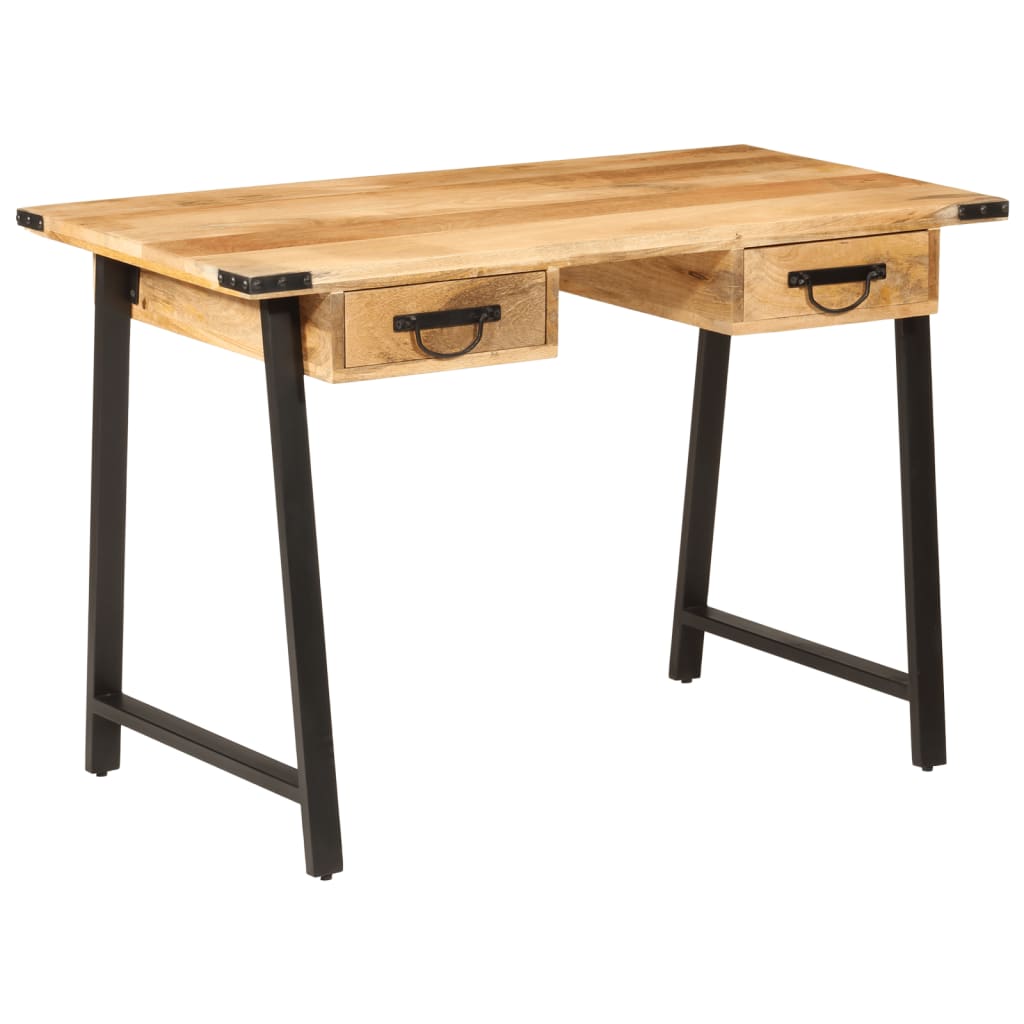 Mango Wood Desk with Drawers 105 x 55 x 70 cm Solid Mango Wood & Iron