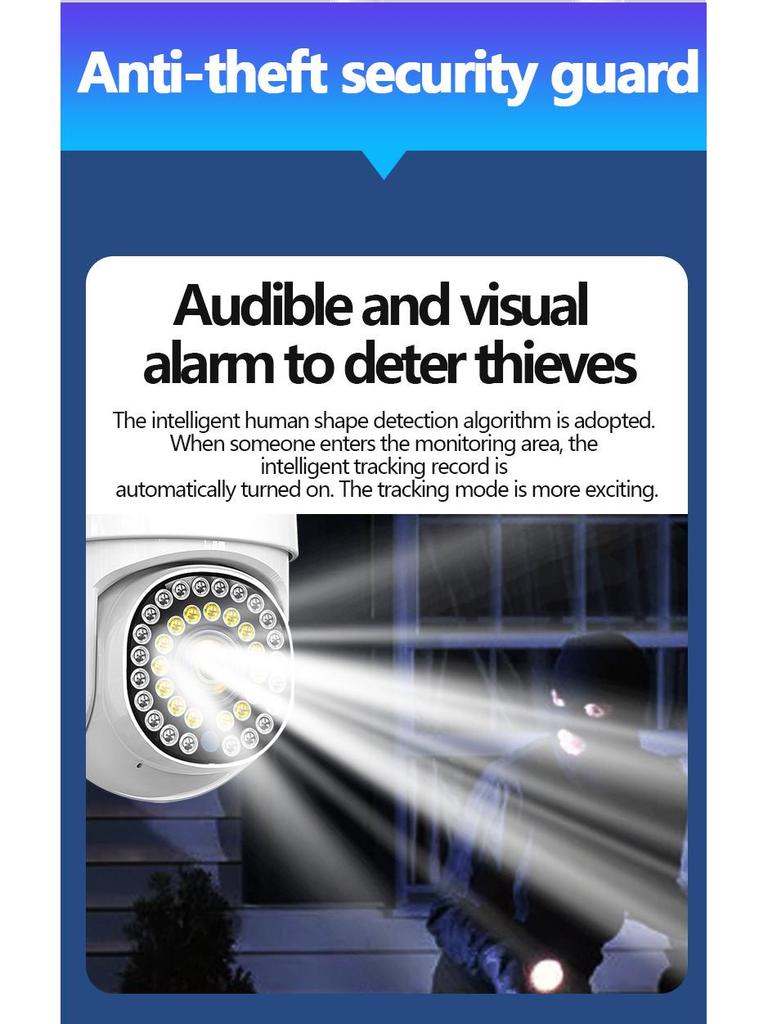 HD Wireless WiFi Smart Surveillance Camera: 360° Rotating, Night Vision, Indoor/Outdoor, Full-Color Panoramic View