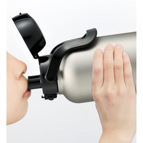 Skater Direct Drinking Stainless Steel Water Bottle with Handle 2L Large Capacity One Push Type Silver 2000ml Double Vacuum Thermos STD20H-A