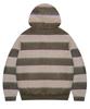 Xtonz Xtk108 Trist Stripe Mohair Knit Zip-Up Hoodie (Brown)