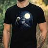 T-Shirt Men Squirrel In Moonlight Motif Cotton Size XS To 5XL