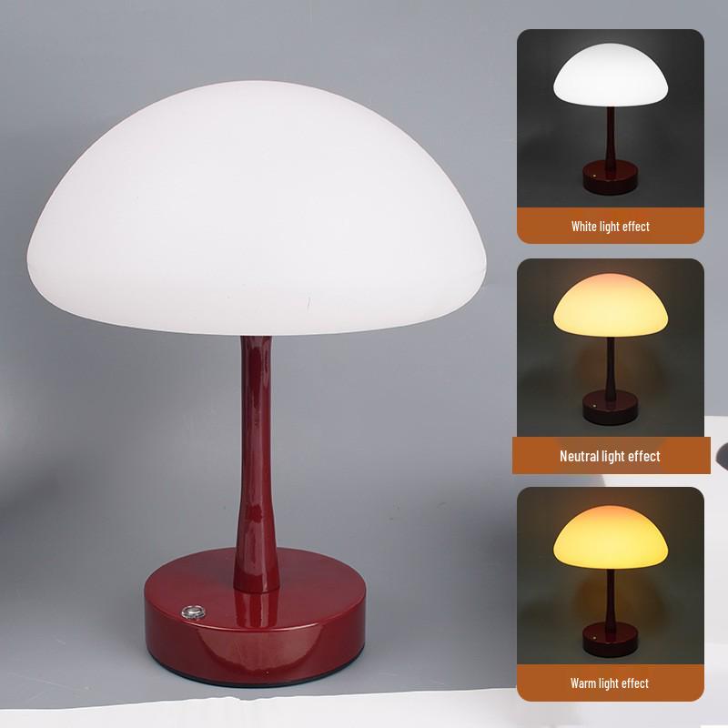 Cream Style Eye-Protection Mushroom Table Lamp - Creative Bedside Atmosphere Decor