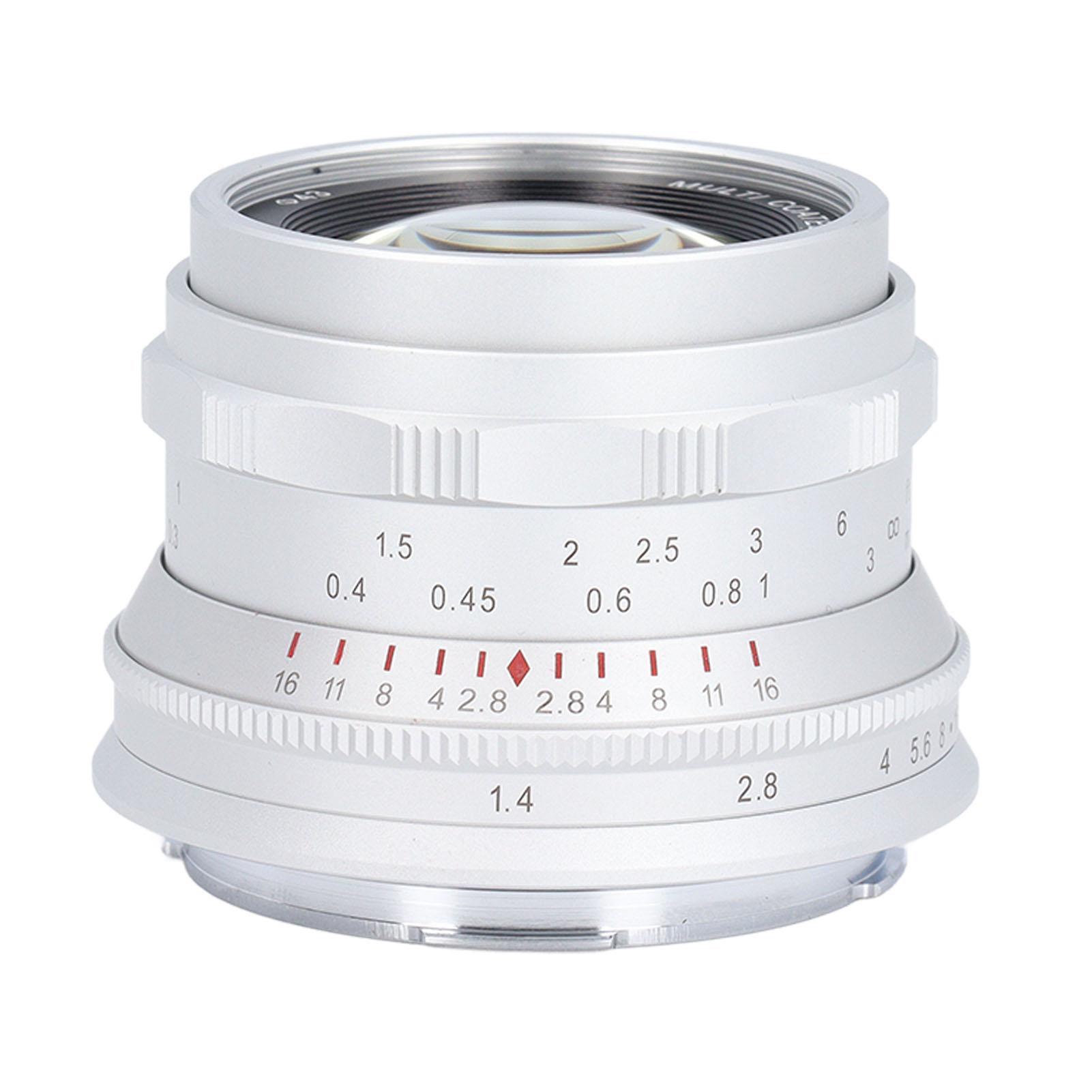 

35 мм F1.4 полнокадровый портретный объектив с оптическим стеклом, большой апертурой, фиксированной ручной фокусировкой и креплением L белый