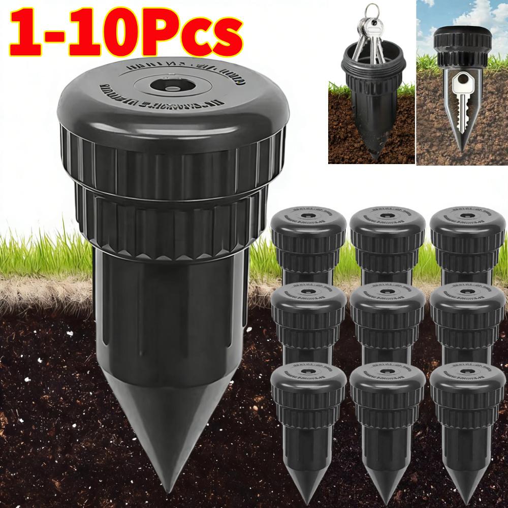1-10 Stück Garten Schlüsselschrank, Realistische Unterirdische Gießkanne Schlüsseltresor, Keine Batterie Benötigt, Langlebiger Kunststoff für Gartensicherheit
