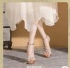 Celebrity Style Heel Fashion Sandals Women's 2025 Spring and Summer New Rhinestone Thin Heel Waterproof Table with High Heels