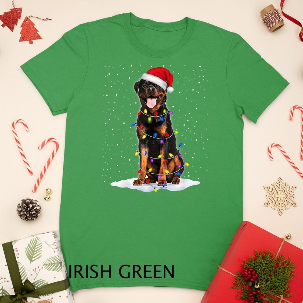 

Rottweiler Santa Christmas Tree Lights Xmas Gifts T-Shirt Unisex T-shirt 4XL