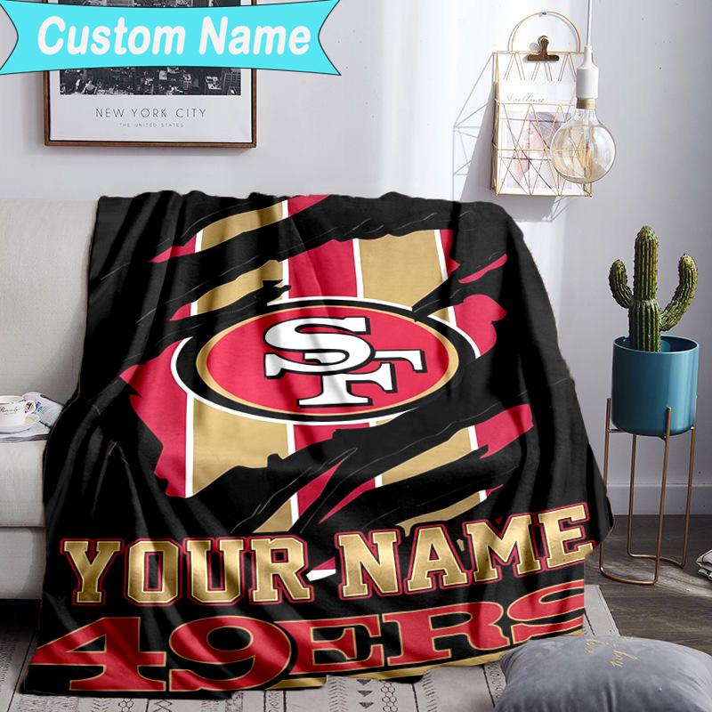 Custom Name Blanket Faithful 49ers football Blanket Bedding Blanket for Travel, Camping, Living Rooms, Offices, Sofas, Fan Christmas gift