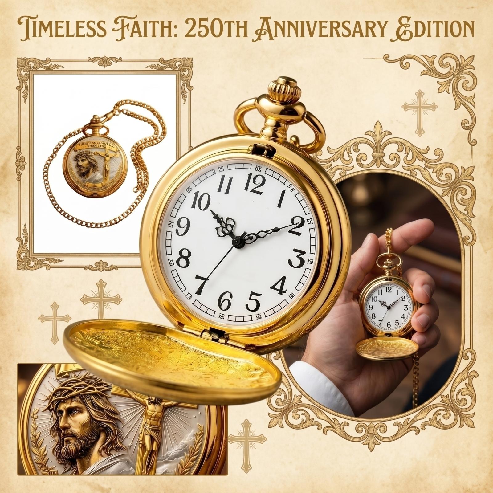

Portable Vintage 0th Anniversary Commemorative Flip Watch With Built In Battery One Size