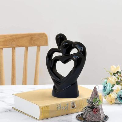 Keramikstatue eines leidenschaftlichen romantischen Paares als Heimdekoration (1er-Pack, Schwarz)
