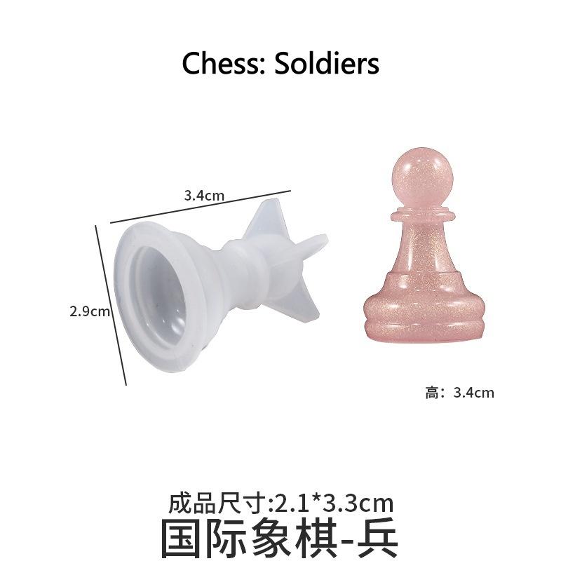 DIY Chess Silicone Mold Handmade Chessboard Set Crystal Epoxy Resin Candle Mold Home Gathering and Outdoor Game Tools