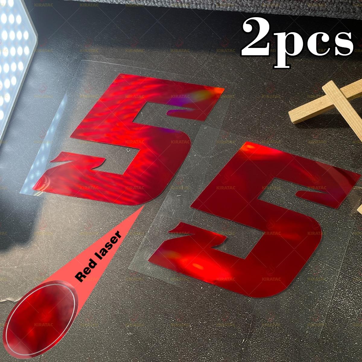 

2pcs Red Laser Motorcycle Number 0-9 Stickers Waterproof for Motorcycle Fairing Helmet Car Body Scooters Universal Vinyl Decals S-High 5cm