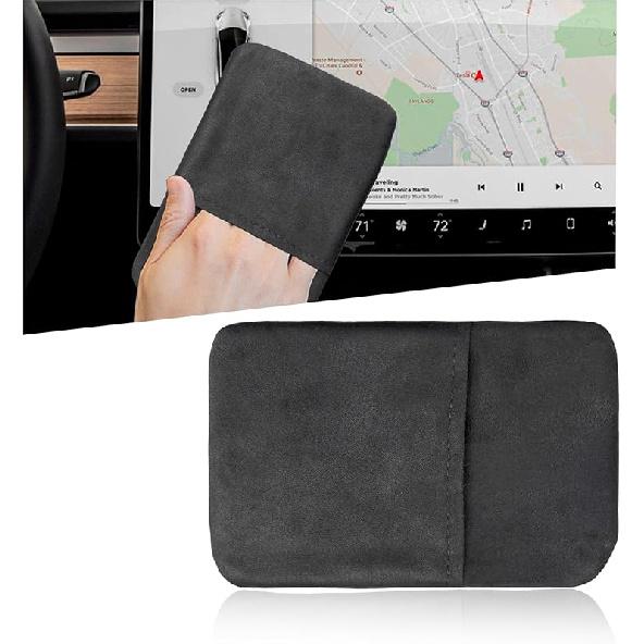 Car Screen Cleaner, 4.72×3.93" Triangle Microfiber Auto Screen Cleaning Pad, Foldable Touch Screen Cleaner Cloth for Vehicle Dashboard LCD Display,