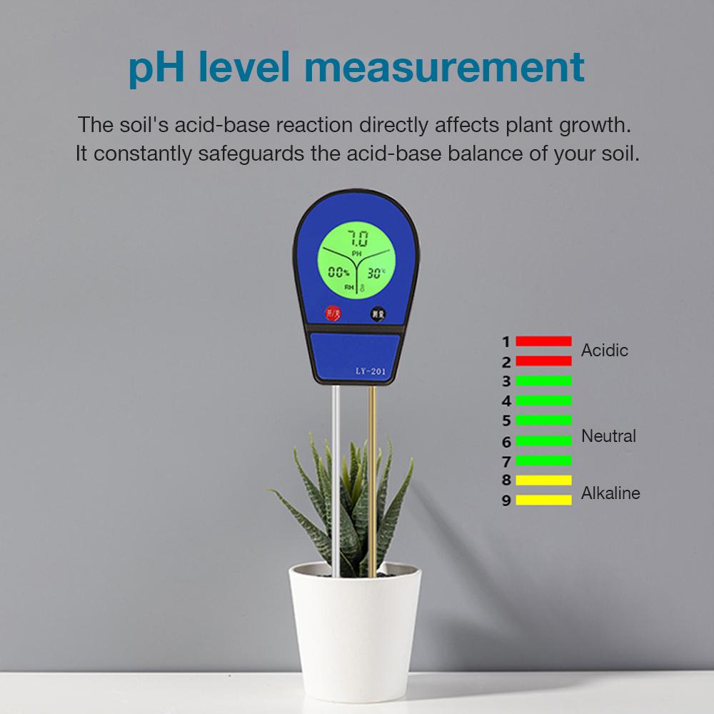Handheld Soil Detector Multiple Soil PH/Temperature Humidity/Fertility Meter Soil Moisture Analyzer Gardening Planting Helper