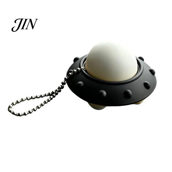 Portable Anxiety Relief 3D Printed UFO Decompression Toy, Creative Flying Saucer Fidget Pendant with Tactile Toy Metal Bead Chain for Stress