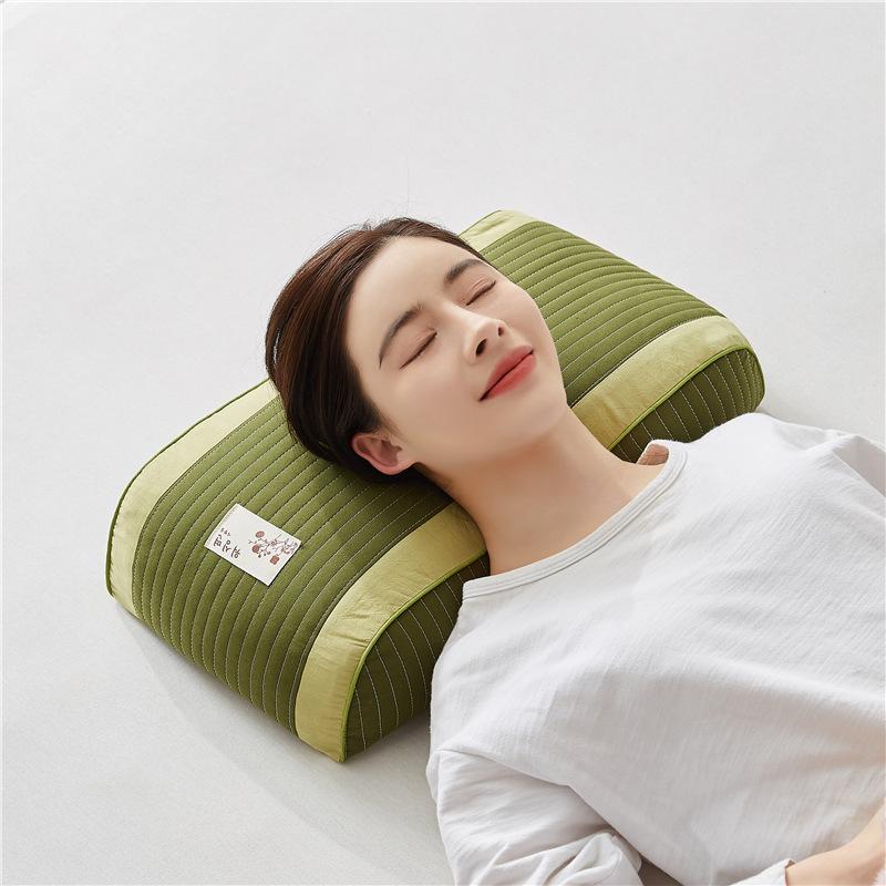 100% Pure Cotton Buckwheat Pillow, Ergonomic Neck Support, Breathable Sleep Pillow Suitable for All Sleeping Positions