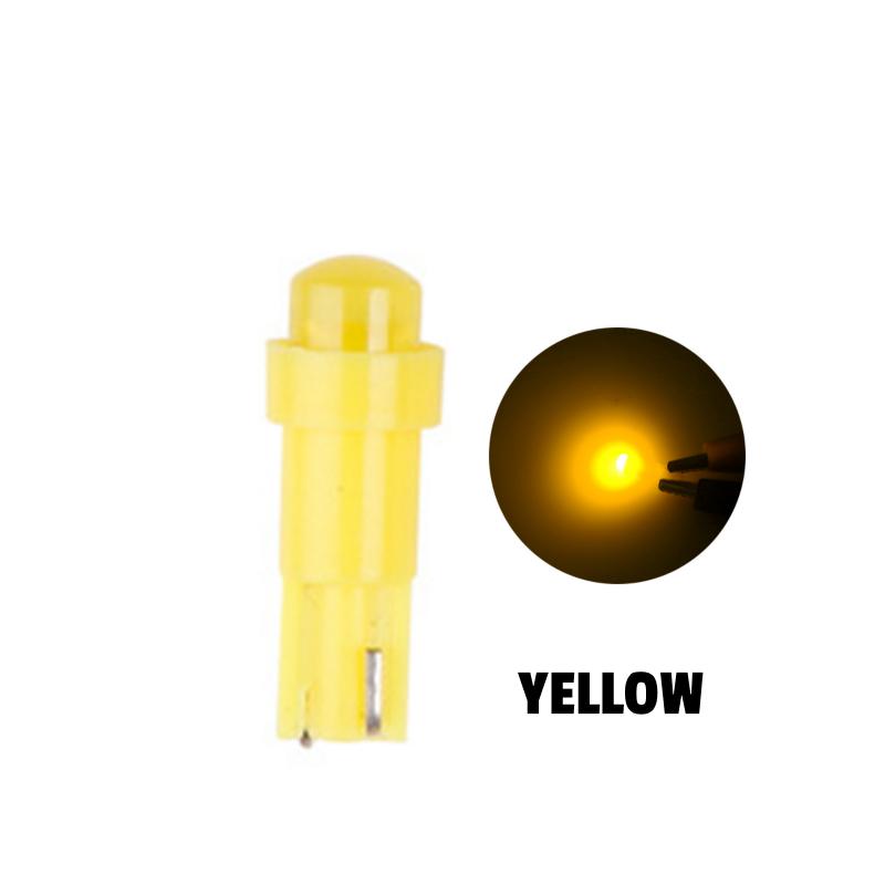 10/50pcs T5 LED W3W Car Wedge Dashboard Light Gauge Instrument Lamp Indicator Reading Light White Blue Green Yellow 12V
