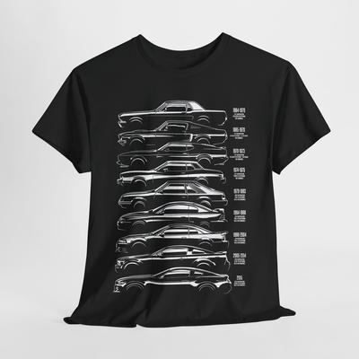 Timeless Ford Mustang Evolution Tee - Trendsetting Men's Graphic T-Shirt Unisex T-Shirt