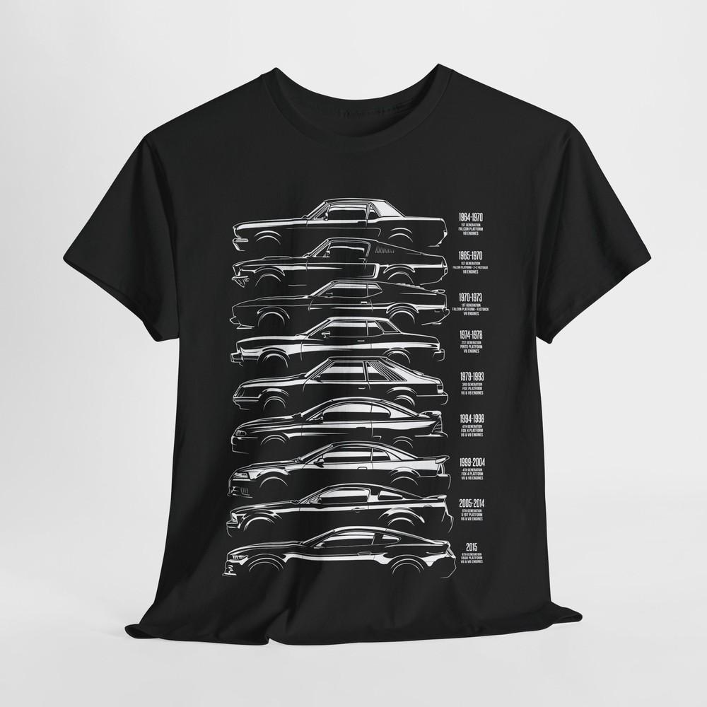 Timeless Ford Mustang Evolution Tee - Trendsetting Men s Graphic T-Shirt Unisex T-Shirt S