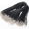 100pcs 1.5/2mm Leathers Adjustable Braided Rope Necklace Pendant Charm Findings Lobster Clasp String Cord Jewelry Making