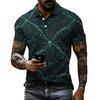 Men's Halloween Print Short Sleeve Polo Shirt Loose Fit Casual Summer Everyday Top with Button Placket and Classic Collar for Daily Wear