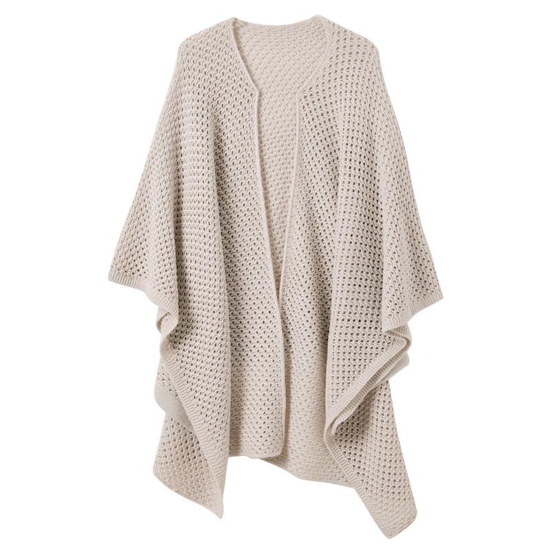 

Chic Knitted Openwork Commuter Shawl One Size
