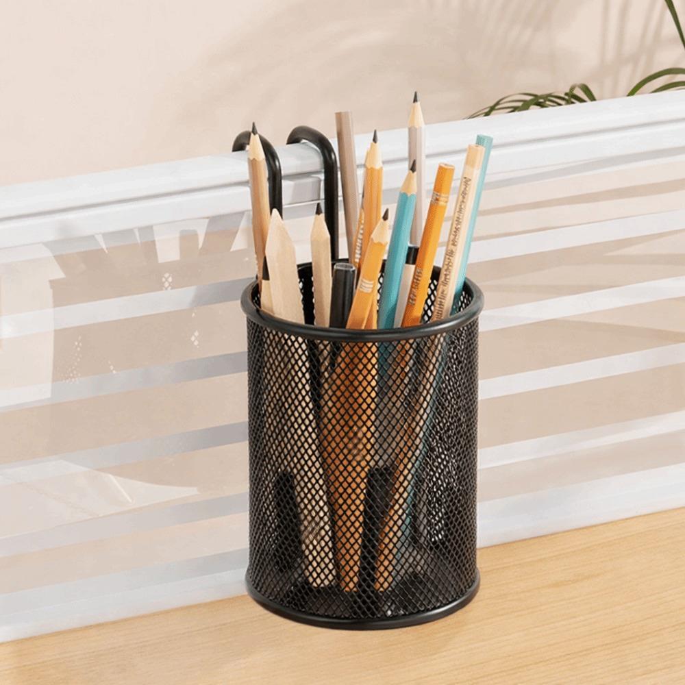 Wall Mounted Metal Hanging Basket Space Saving Stationery Storage Box Pen Holder  Home