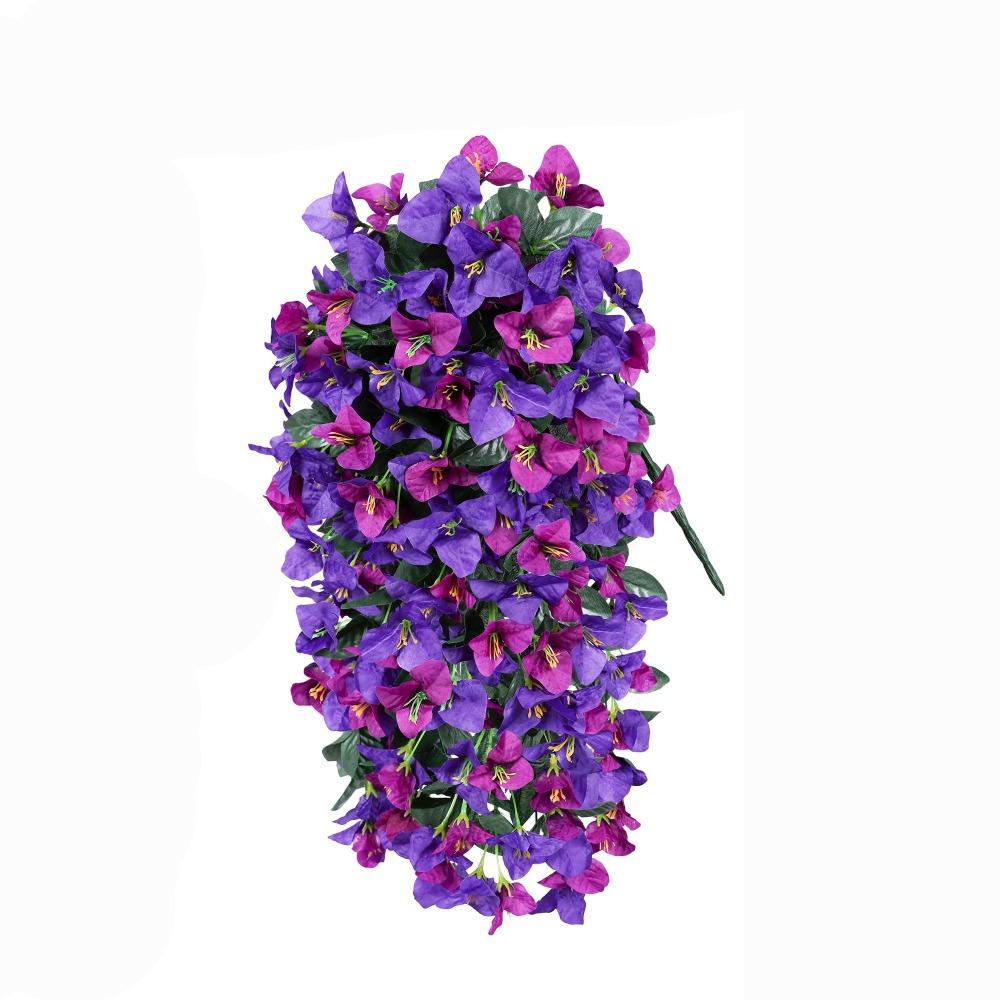 Realistic Faux Bougainvillea Fake Silk UV Resistant Artificial Flowers Plant Long Trailing Summer Decoration Bougainvillea Vines